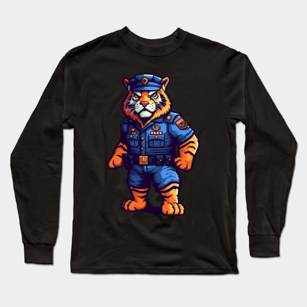 police officer tiger Long Sleeve T-Shirt by javierparra